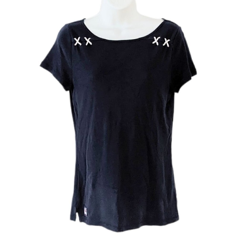 RALPH Lauren navy blue round neck cotton tshirt size Medium A8
